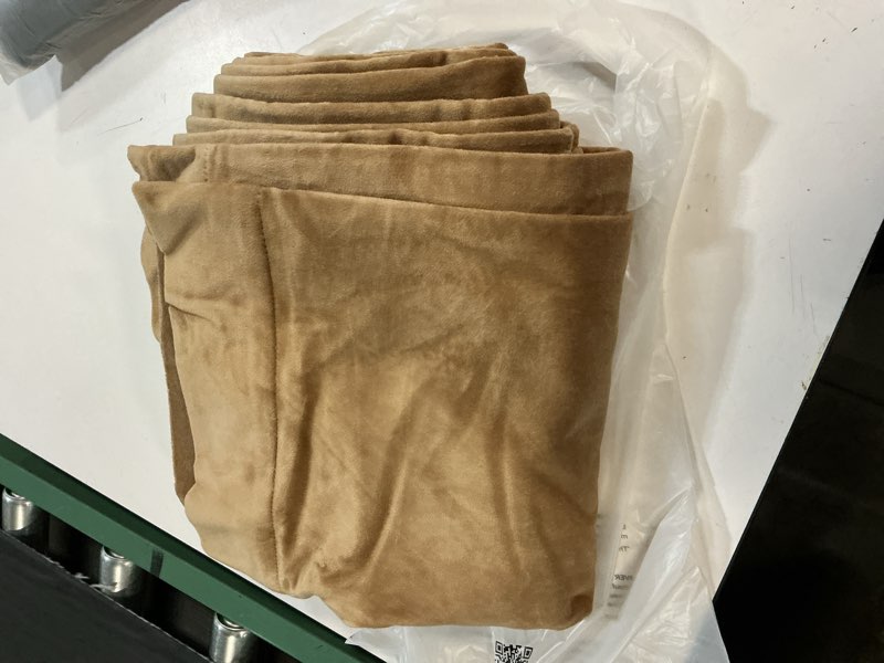 Condition photo showing Good Condition for quince cotton velvet room darkening curtain - single panel color camel size 48x96