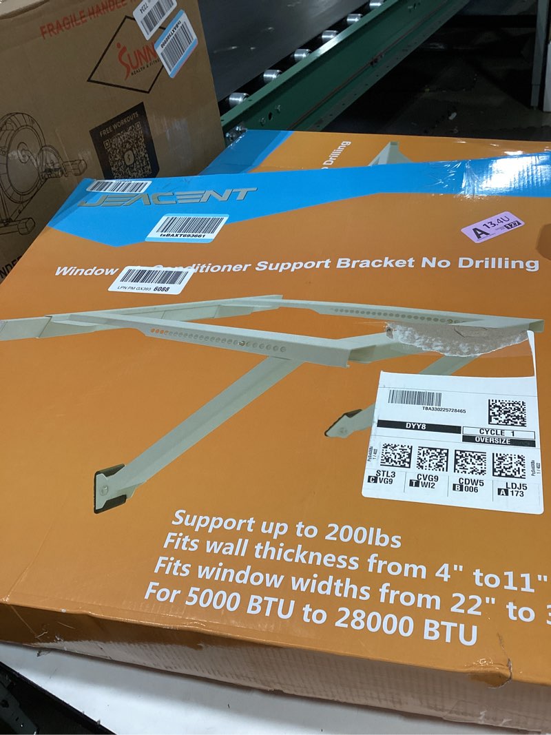 Condition photo showing Good Condition for jeacent universal window air conditioner support bracket no drilling ,no tools, heavy-duty window ac bracket supports up to 200lbs, fits single or double hung windows