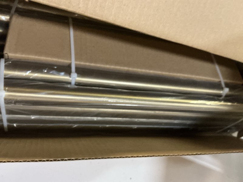 Condition photo showing Good Condition for warm gold curtain rods 2 pack double for windows 72 to 144 inch extra long brass heavy duty window treatment rods adjustable with vintage brushed bronze metal finials for living room bedroom kitchen warm gold 16"-144"|2 pack