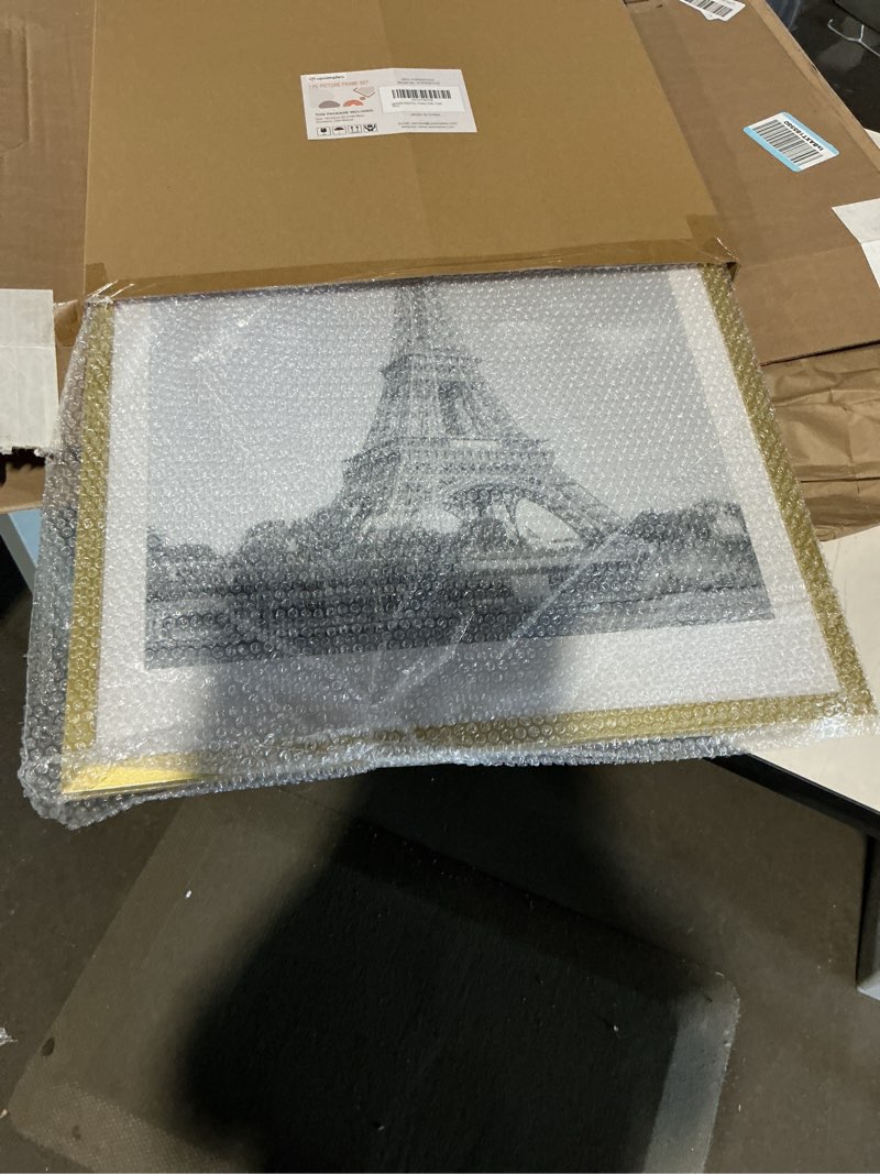 Condition photo showing As Is for upsimples 18x24 Picture Frame, Display Pictures 16x20 with Mat or 18 x 24 Without, Wall Hanging Poster Frames, Gold, 1 Pack