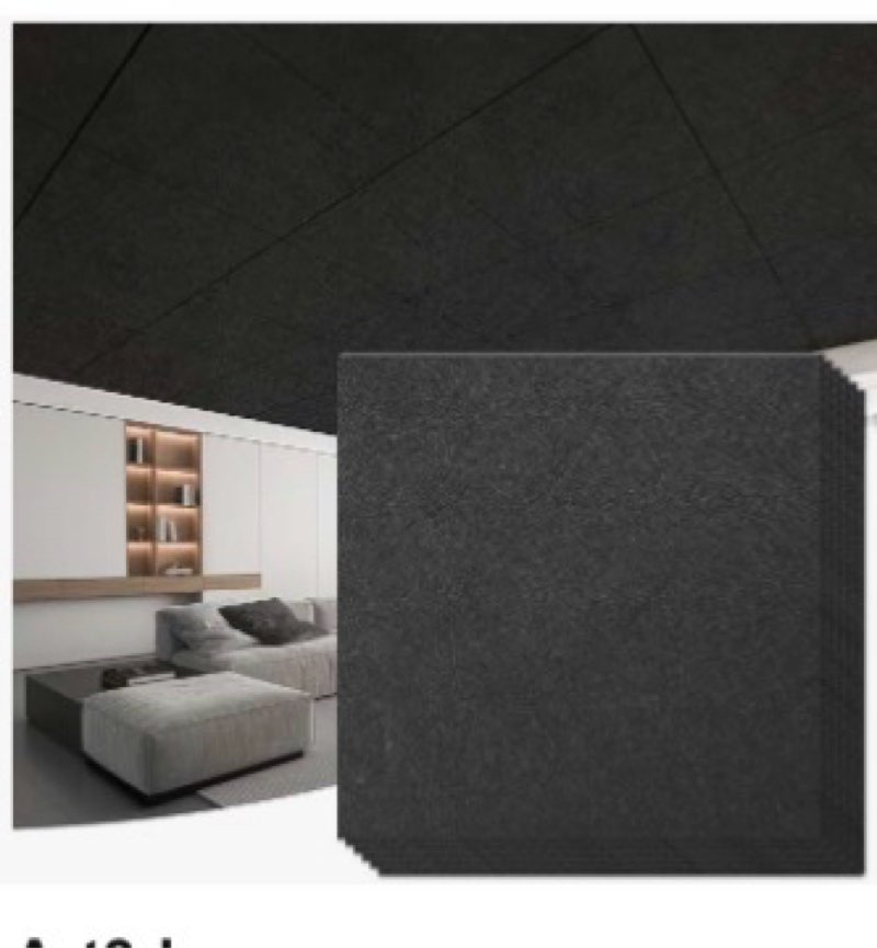 Art3d Acoustic Polyester Drop Ceiling Tiles, Waterproof 12-Pack 2ft x 2ft Ceiling Panels for Office 