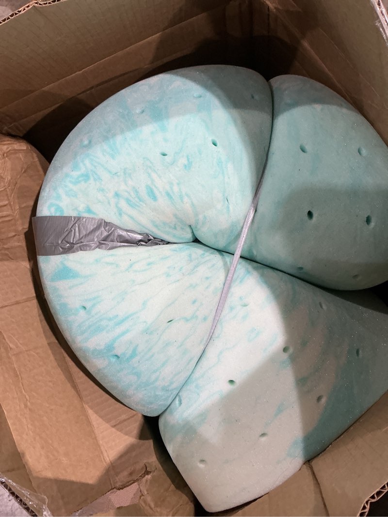 Condition photo showing Good Condition for olixis 3 inch queen cooling gel infused memory foam mattress topper bed pad | certipur-us certified, soft ventilated pressure relieving bed pad in a box, plush overlay for dorm, rv, camper & sleeper sofa