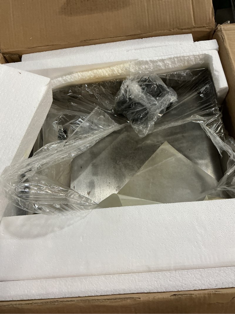 Condition photo showing As Is for VEVOR Commercial Electric Griddle, 1700W Countertop Flat Top Grill, 14in Stainless Steel Griddle Grill with 2 Shovels and 2 Brushes for Home or Restaurant, 122?-572 ? Adjustable Temp 14 inch