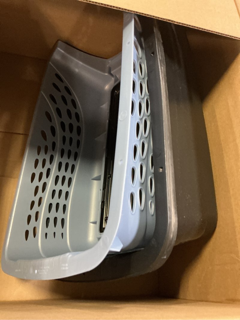 Condition photo showing As Is for Petmate Dog Crates for Small Dogs & Cat Carriers, Two-Door Plastic Pet Kennel, Top & Front Loading, Made in USA, 24", Blue Two-door 24.1"L x 16.8"W x 14.5"H BLUE