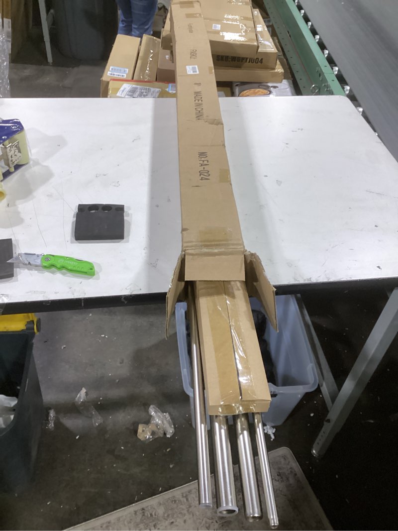 Condition photo showing New/Like New for 1 Inch Double Curtain Rods 72 to 144 Inches, Adjustable Telescoping Window Drapery Rod, Dual Heavy Duty Curtain Rods with Iron-Finials for Sliding Glass Door, Patio, Bedroom, Kitchen, Brushed Nickel 72"-144" Brushed Nickel