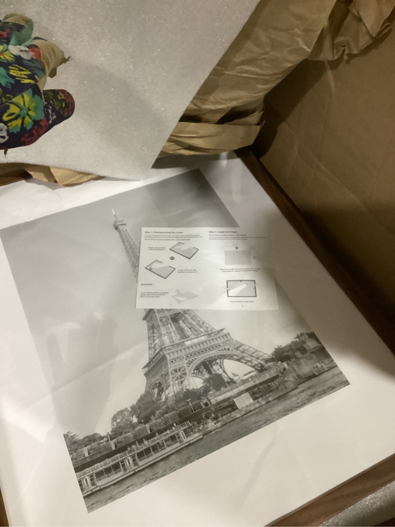 Condition photo showing Good Condition for upsimples 16x20 picture frame, display pictures 11x14 with mat or 16 x 20 without, wall hanging poster frame, brown, 1 pack brown 16x20
