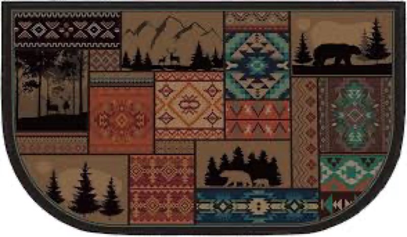 Demissle Fireplace Hearth Rug Fireplace Mats Cabin Southwestern Fireproof Fire Resistant Rug for Woo