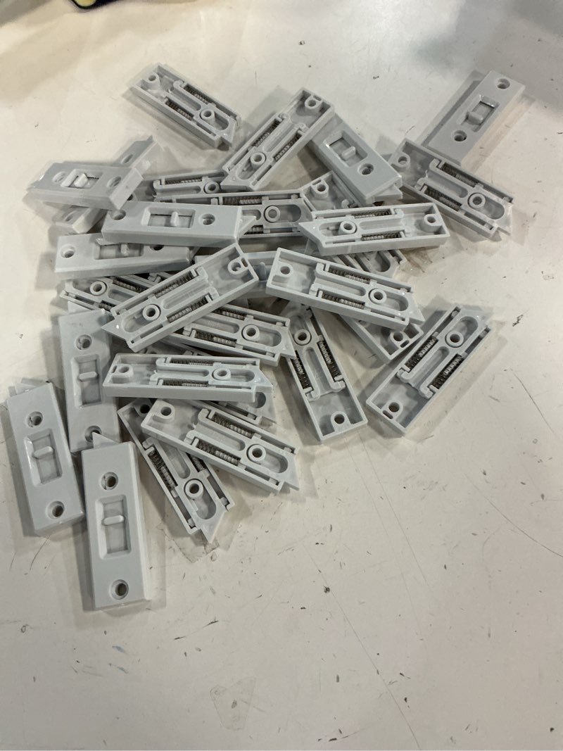 Condition photo showing Good Condition for window latch locks window parts and hardware window tilt latch plastic construction, spring loaded, 2 inch hole center spacing sliding lock replacement (white, 40 pieces)