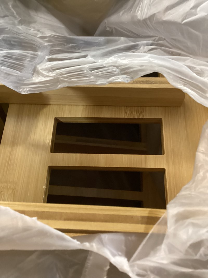 Condition photo showing Good Condition for Rolling Bamboo Can Organizer Rack, Stackable Double-Layer Can Organizers and Storage For Pantry, Canned Goods Holder Dispenser For Countertop Kitchen Cabinet or Pantry Shelf For 24 cans with rolling filling design