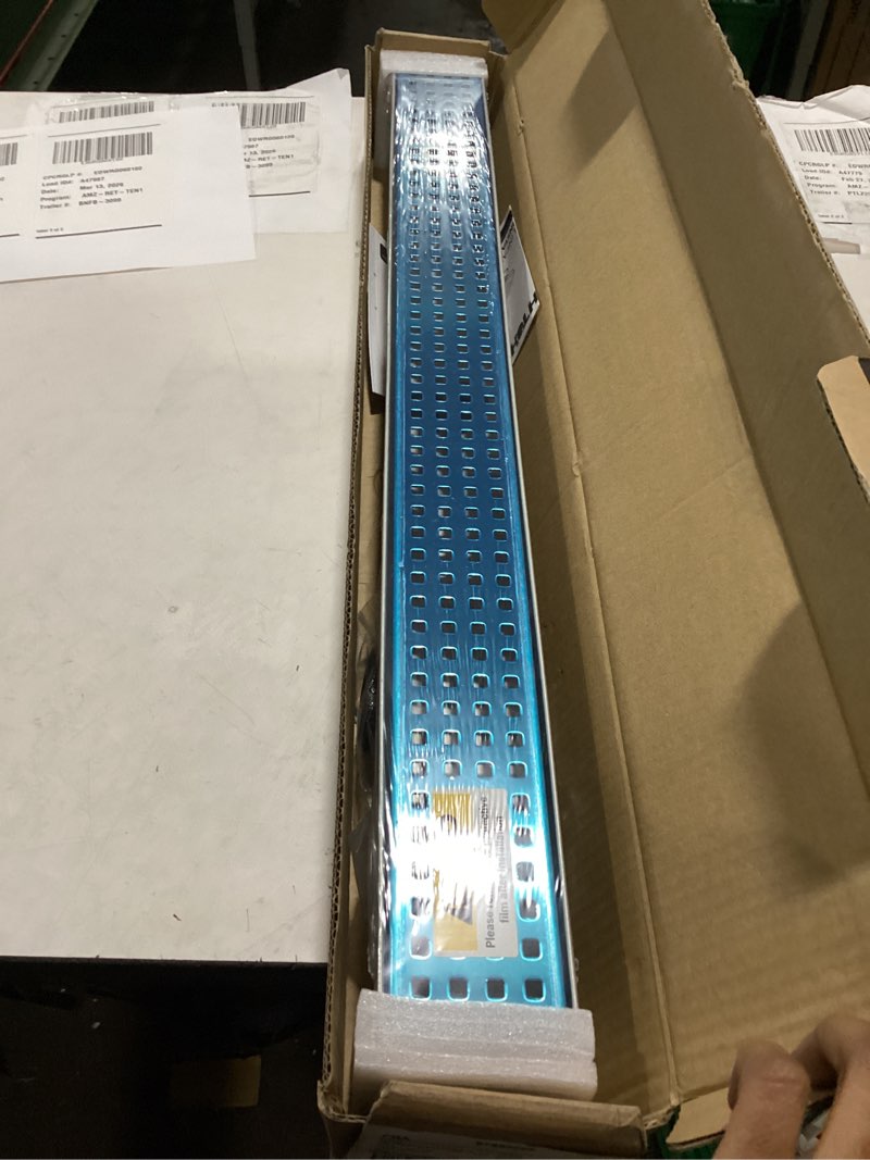 Condition photo showing New/Like New for Linear Shower Drain, Shower Drain 28 Inch(Brushed Nickel), Modern 304 Stainless Steel Shower Floor Drain with Grate Removable, Adjustable Leveling Feet, Rectangular Shower Drains for Bathroom Brushed Nickel 28IN