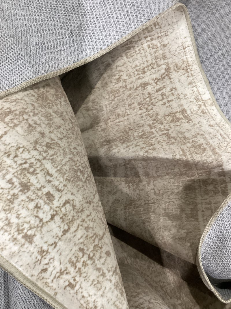 Condition photo showing As Is for washable area rug 8x10, large soft rugs for living room vintage beige carpet 8x10 area rugs for bedroom dining room non-slip stain resistant under table rug beige 8' x 10' (rectangular)