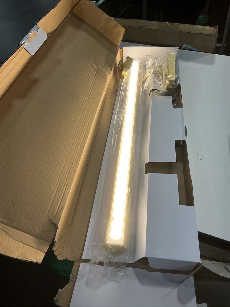 Condition photo showing Good Condition for 26" Wireless Picture Lights, Rechargeable Battery Art Display Light with Remote Control, Dimmable/Timer Off Dartboard Light, 3 Lighting Modes Full Metal Painting Display Lights (Gold-1 Pack)