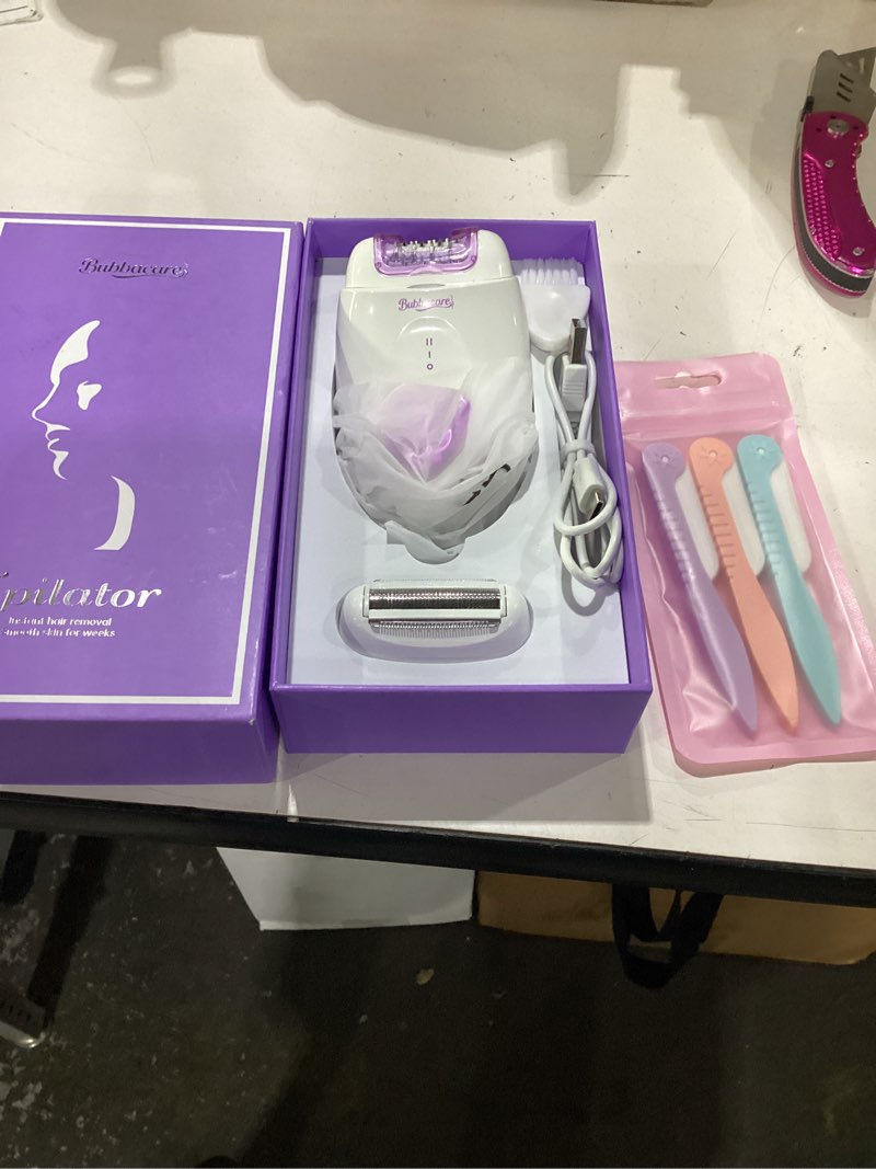 Condition photo showing New/Like New for epilator,epilators hair removal for women, 2 in 1 hair removal device with led light & usb rechargeable, electric shaver for legs,underarms,bikini and full body purple