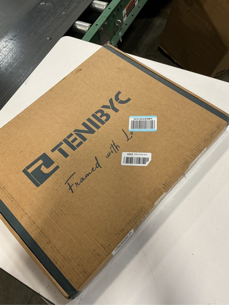 Condition photo showing New/Like New for 16x20 Picture Frame Set of 3 - Black Woodgrain, Solid Wood, HD Tempered Glass, Wall Gallery Poster Frame 3 Pack Black 16 x 20