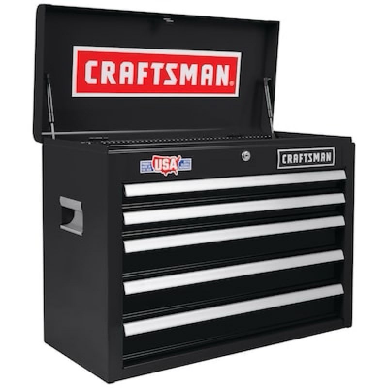 craftsman 2000 series 26-in w x 19.75-in h x 12-in d 5 -drawer steel tool chest ( black )