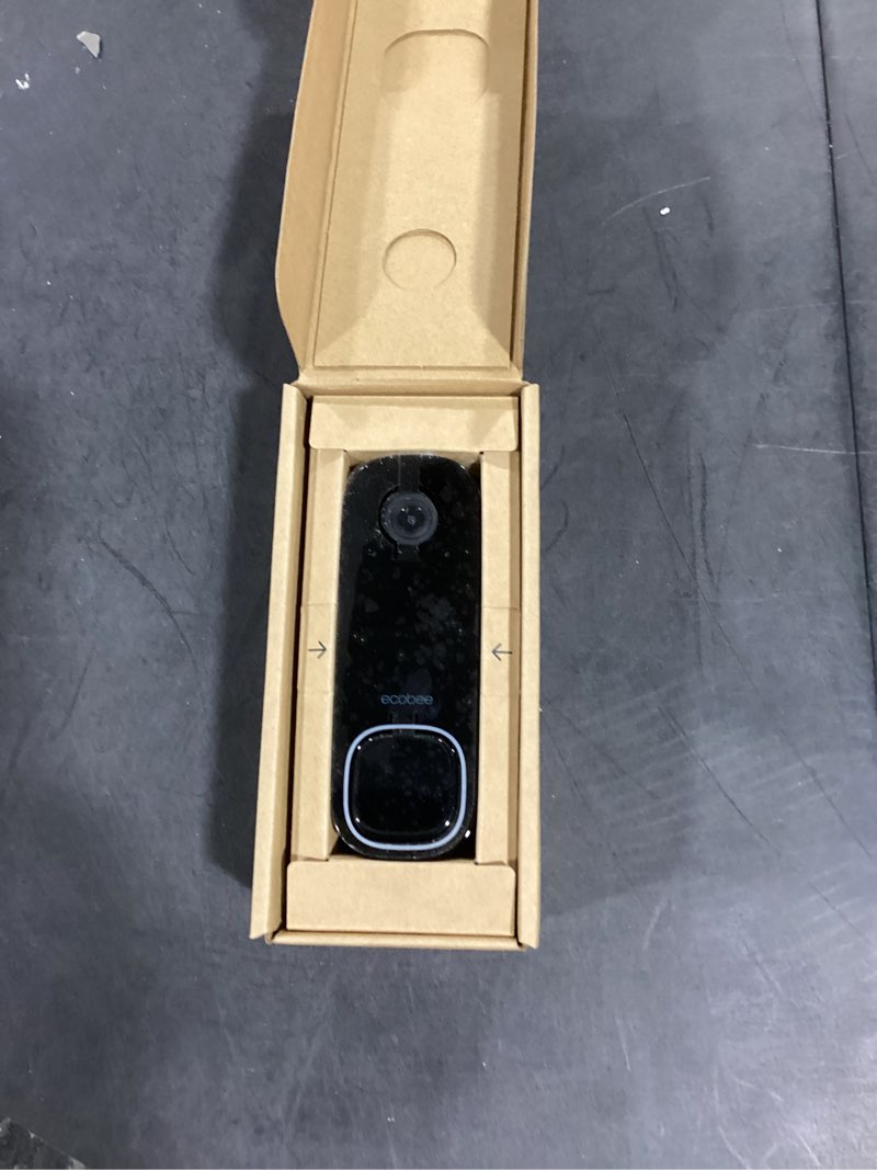Condition photo showing As Is for ecobee smart video doorbell camera (wired) - with industry leading hd camera, smart security, night vision, person and package sensors, 2-way talk, and video & snapshot recording smart doorbell video camera
