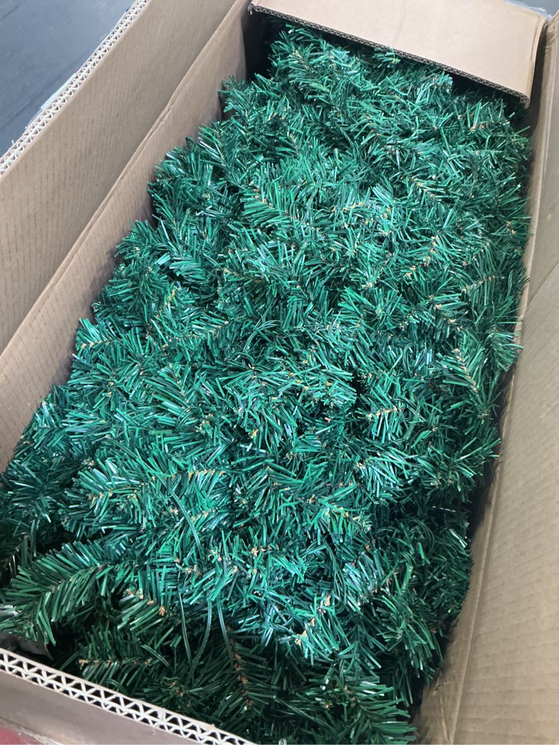 Condition photo showing As Is for 60 Inch Large Prelit Christmas Wreath with 300 Warm White String Lights 8 Lighting Modes Artificial Outdoor Indoor Xmas Wreath with 850 PVC Tips for Giant Home Front Door Wall Window Decorations