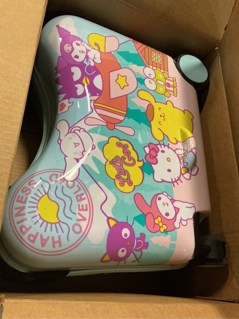 Condition photo showing As Is for bioworld hello kitty & friends ride-on 18" suitcase for kids & toddlers hello kitty ride-on blue