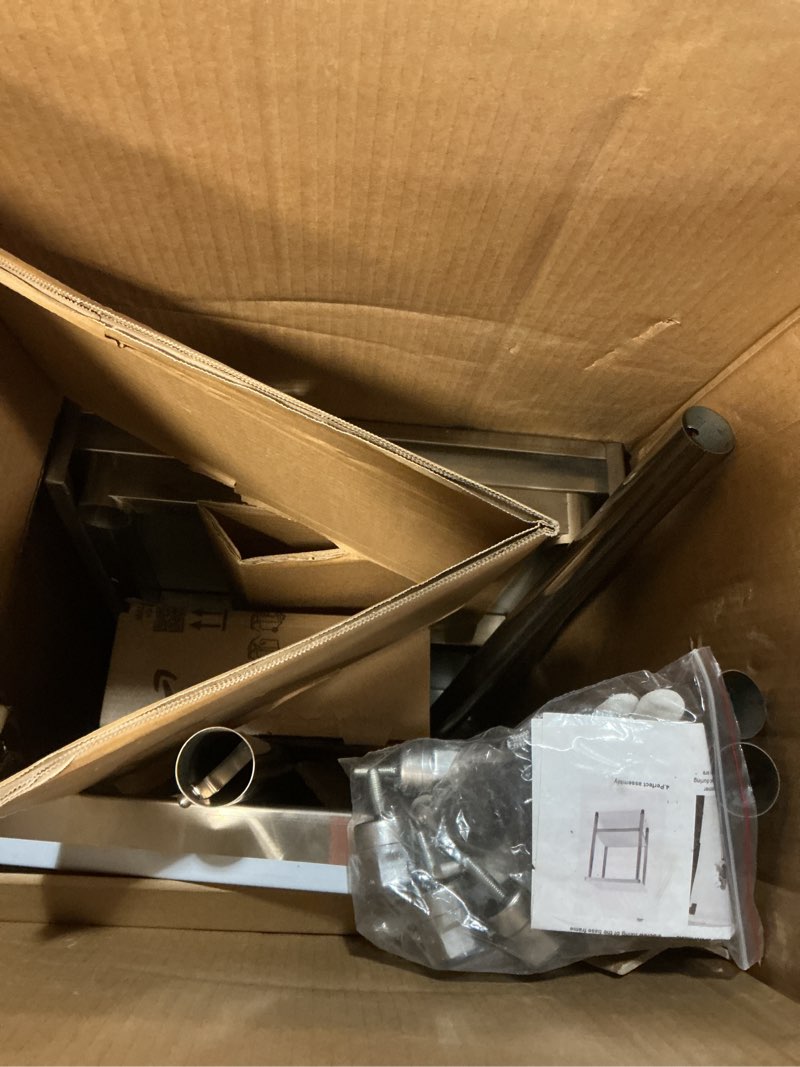 Condition photo showing As Is for NSF Stainless Steel Table for Prep & Work with Backsplash 24x18 Inches, Metal Commercial Kitchen Table with Under Shelf and AdjustableTable Foot for Restaurant, Home and Hotel 24x18 inch Stainless Steel Table with Backsplash