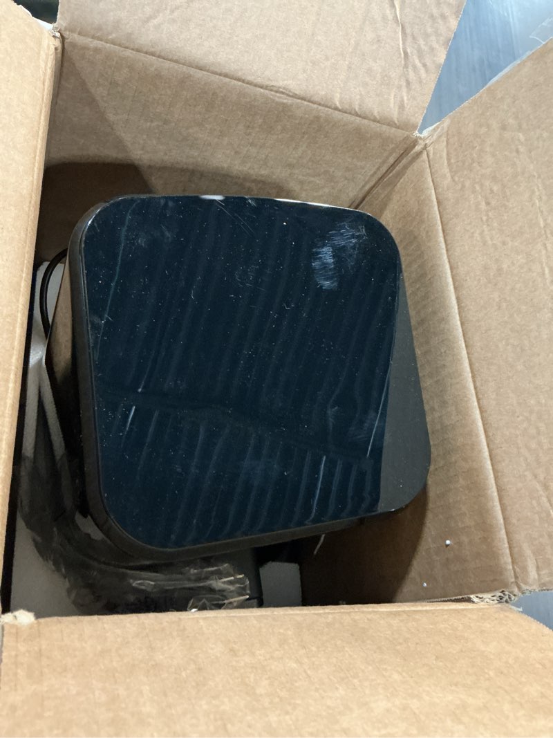Condition photo showing As Is for newbulig air fryer, compact digital 3 qt airfryer with nonstick plate & dishwasher safe basket, quick easy meals, features auto shutoff and simple touchscreen, ideal for small spaces black 3qt
