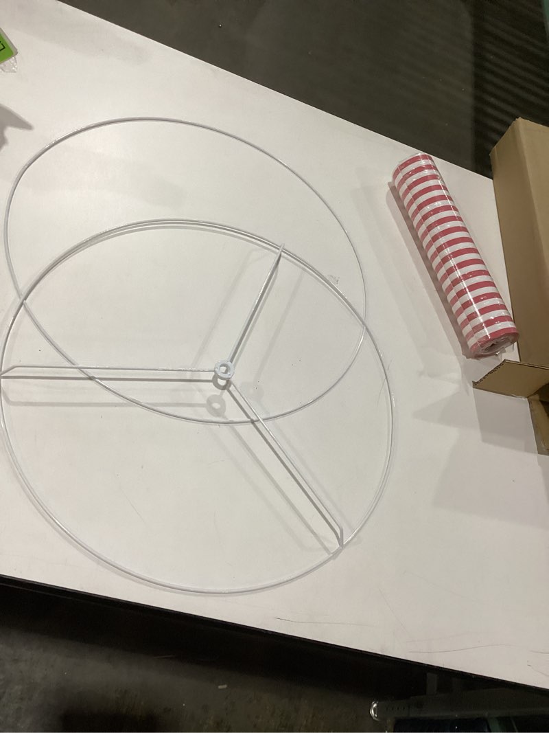 Vipmip Red and White Stripe Lamp Shades, Assembly Required Large Drum Lampshade 18" Top x 18" Bottom