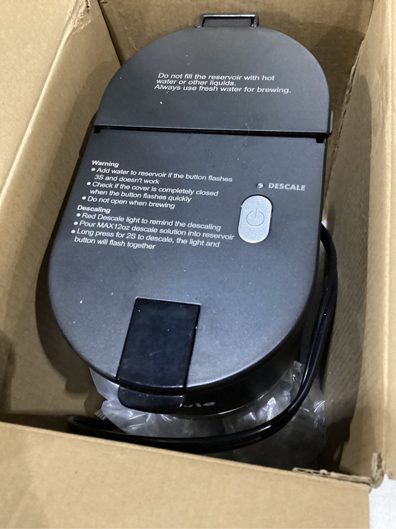 Condition photo showing Good Condition for mini single serve coffee maker for k cup and ground coffee, fast brew one cup coffee machine with descaling reminder and water window, 6 to 12 oz. brew sizes, black black 9.45 inches