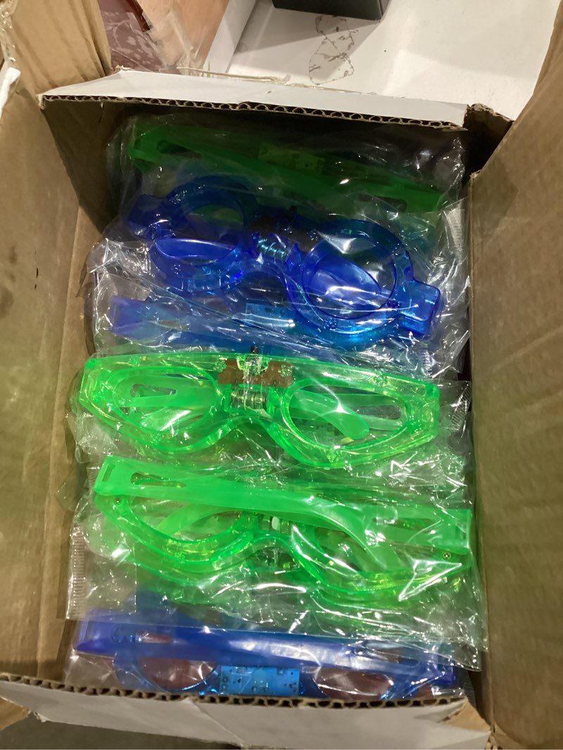 Condition photo showing New/Like New for 35 Pcs LED Glasses 7 shapes 6 LED Glow In The Dark Party Supplies Favor for Kids Adults shutter heart round star butterfly Glow Sticks Light Up Glasses fit Birthday Halloween Christmas Valentine's Day 35 Packs 7 shapes LED Glasses