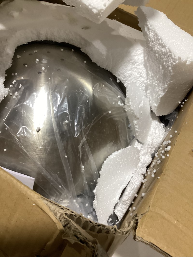 Condition photo showing New/Like New for 8 Inch Nickel Mid Century Modern Pendant Light Pendants for Kitchen Island Frosted Milky White Glass Globe Height-Adjustable Modern Hanging Globe Pendant Light for Bedroom (Bulb Incl) Nickel, Opal Glass 8" , 1-Pack