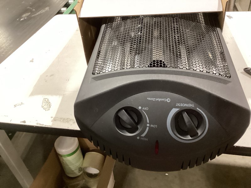 Condition photo showing Good Condition for Comfort Zone Space Heaters for Indoor Use, Portable Electric Heater, Adjustable Thermostat, Infrared Heat, Quartz Tower Space Heater with 2 Heat Settings, Bedroom Heater, Black