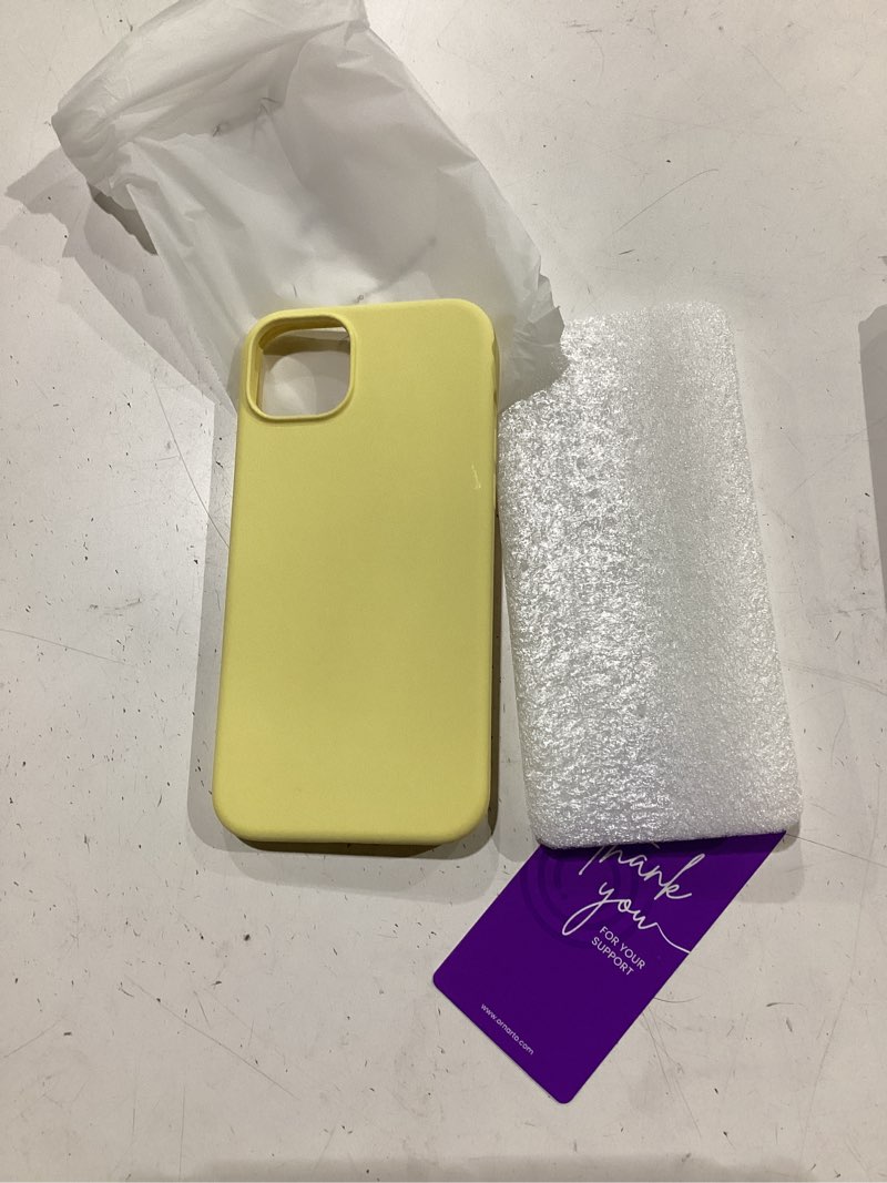 Condition photo showing New/Like New for ornarto compatible with iphone 15 plus case 6.7", slim liquid silicone 3 layers full covered soft gel rubber cover protective phone case with anti-scratch microfiber lining-buttercream yellow