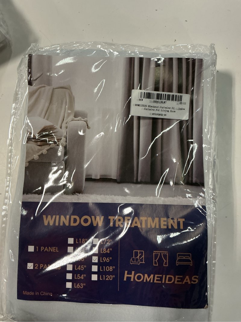 Condition photo showing New/Like New for homeideas greyish white blackout curtains, 2 pages room darkening bedroom pinch pleated curtains thermal insulated back tab rod pocket drapes for bedroom, w52 x l96 52"w x 96"l (pack of 2) greyish white