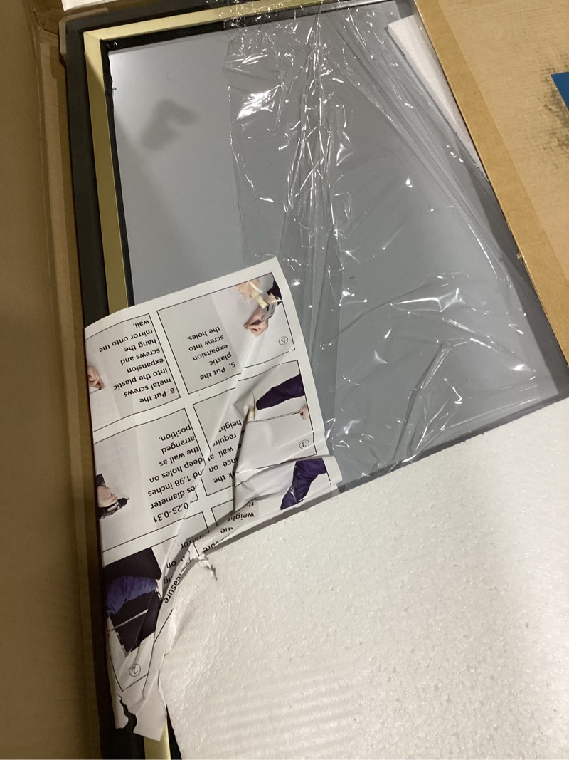 Condition photo showing New/Like New for rowjut gold arched bathroom mirror for wall-36"x24" wall mirror for living room, bedroom, bathroom, 