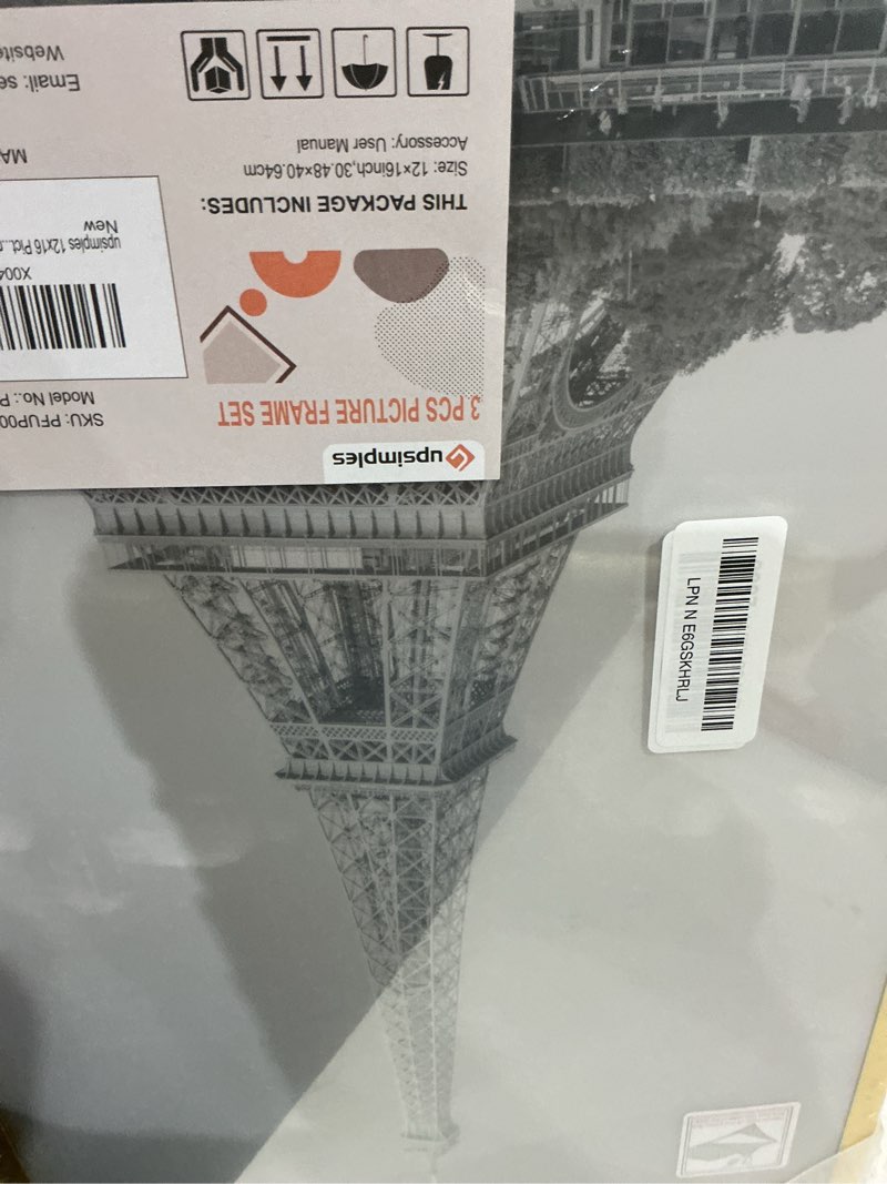 Condition photo showing Good Condition for upsimples 12x16 picture frame gold 3 pack, scratch-proof poster frames 12 x 16 for photo gallery - slide-in strips, horizontal or vertical wall mounting gold 12x16