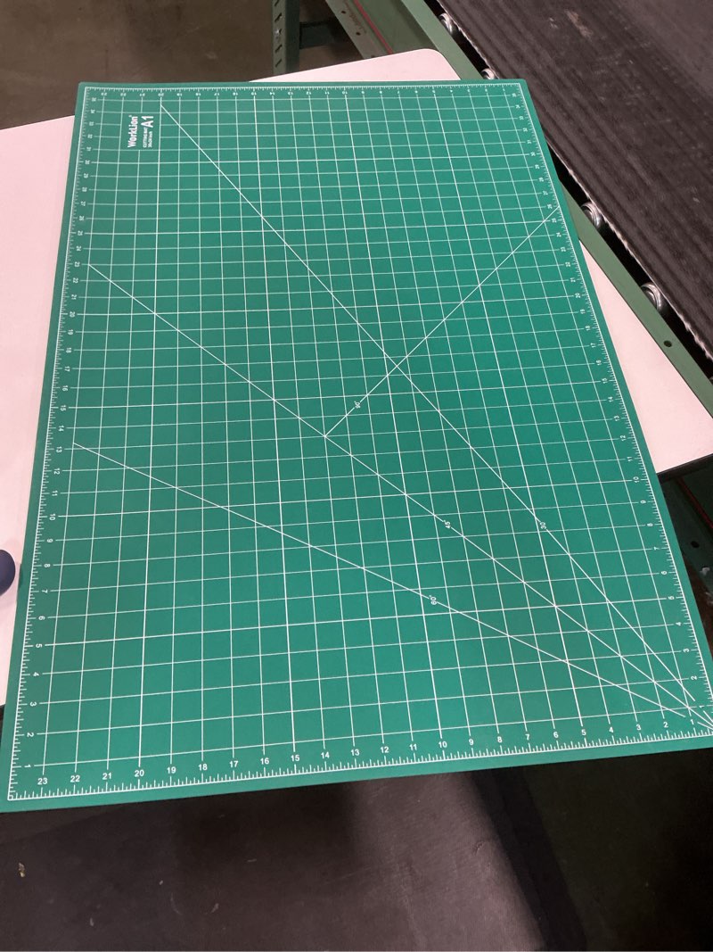 Condition photo showing Good Condition for WORKLION Self Healing Cutting Mat: 24 x 36 inch Large Double Sided 5-Layer Gridded PVC Cut Mat for Sewing & Quilting & Scrapbooking & Arts and Crafts Projects (Green/Black)… 36"L x 24"W Black/Green