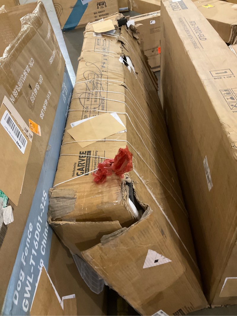 Condition photo showing As Is for IDEALHOUSE 43.3'' H Armoire Wardrobe Closet with 4 Drawers and Hanging Rod, Multifunctional Wood 4 Drawers Dresser with Storage Closet, Clothing Storage Cabinets for Bedroom, Gray Grey 19.7"D x 43.3"W x 43.3"H (4 Drawers)