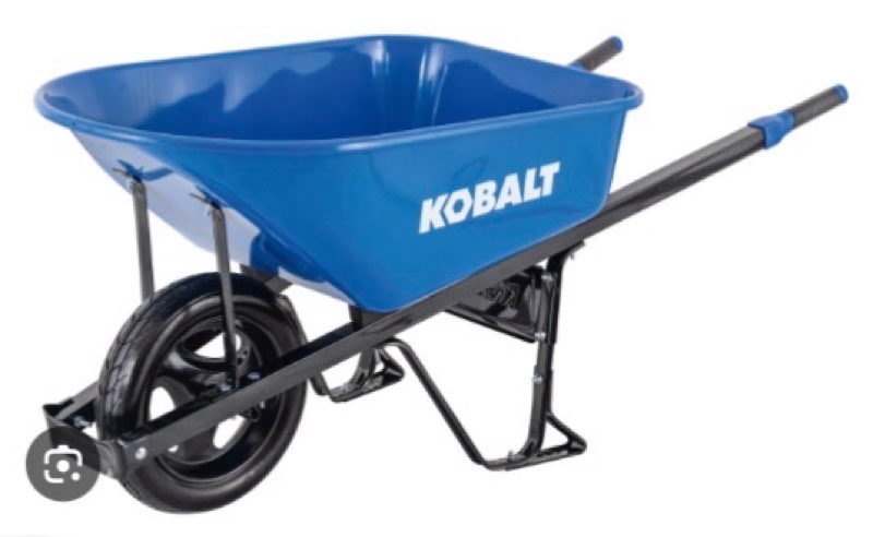 kobalt 6-cu ft steel wheelbarrow flat-free tire(s)