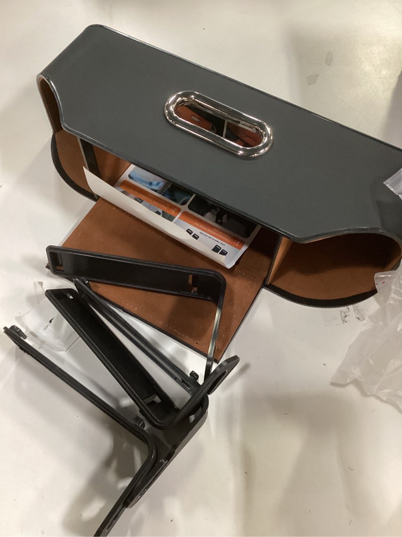 Condition photo showing New/Like New for Car Rear Backseat Extra Multifunctional Drink Cup Holder Organizers with Tissue Storage Box Organizer & Hooks for Car Seat Back. Black