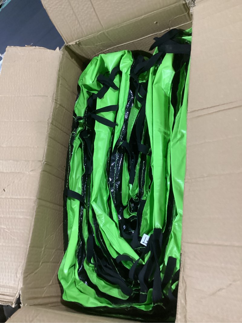 Condition photo showing Good Condition for langxun universal trampoline repalcement safety pad, 8ft 10ft 12ft 14ft 15ft 16ft waterproof surround spring foam cover for round frame 15ft green
