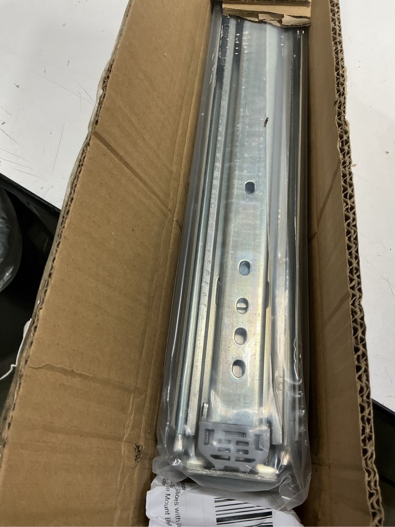 Condition photo showing New/Like New for YENUO Heavy Duty Drawer Slides with Lock 12 14 16 18 20 22 24 26 28 30 32 34 36 38 40 44 48 52 56 60 Inch Full Extension Side Mount Ball Bearing Locking Rails Track Glides Runners Load 300 Lbs 1 Pair Load:500 lb (With lock) -W:76mm 44 Inch