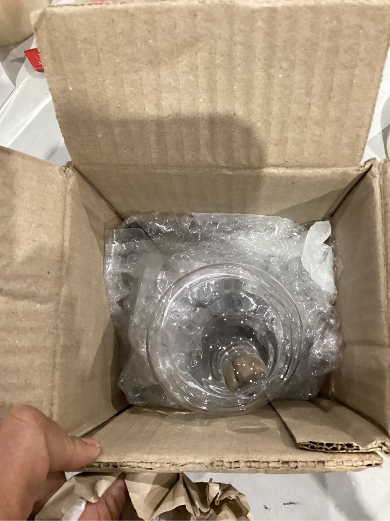 Condition photo showing Good Condition for Stella Baic Small Heart-Shaped Glass Apothecary Jars with Lids, Clear, 28 Fl. Oz (9" H x 5" D), Perfect for Candy Buffet, Home Decor, Bathroom Storage, Wedding Party 28 Ounces Style A