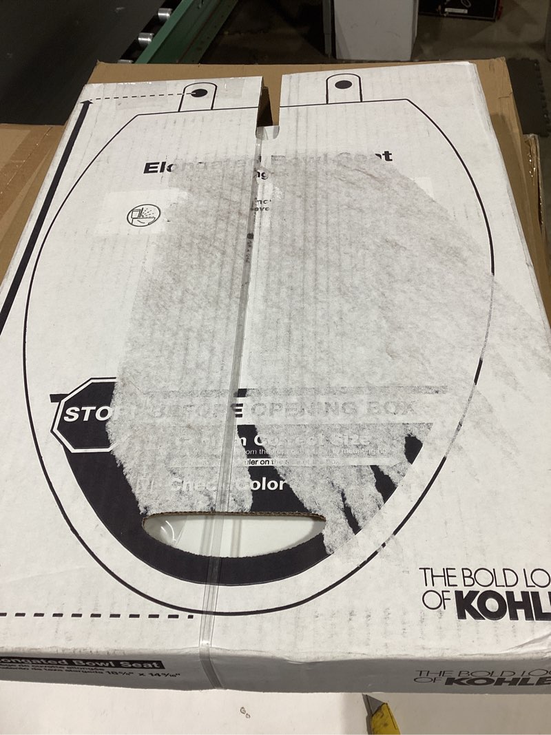 Condition photo showing Good Condition for kohler 20110-96 brevia, slow close toilet seat, elongated toilet seat, grip-tight bumpers quick-attach hardware, biscuit biscuit elongated quiet-close