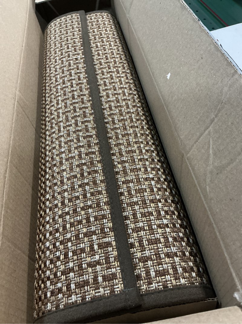 Condition photo showing Good Condition for lekeepgo door mat indoor entrance 24"x47", absorbent indoor door mat large, non slip rubber backing inside door mats, washable floor mat, low-profile doormat for front door, entryway, entrance, brown brown-1 2' x 3'11" (rectangular) woven gingham