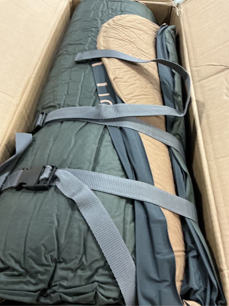 Condition photo showing Good Condition for lost horizon air & foam camping mattress, self-inflating sleeping pad, 4.5" thick, with air pump, queen brown queen sleeping pad + pump
