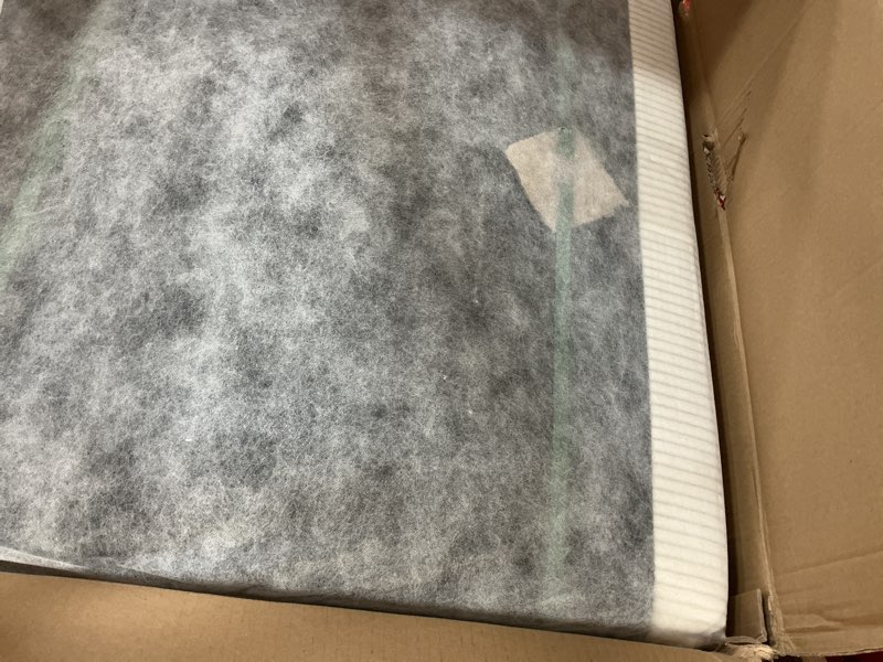 Condition photo showing As Is for LINSY HOME 123'' Modular Sectional Sofa Beige Couch Corduroy Cloud Couches for Living Room, L Shaped Couch with Movable Ottoman, Modern Cloud Sectional Sofas for Bedroom and Apartment, Beige Beige 123'' L Shape Sofa INCOMPLETE SET box