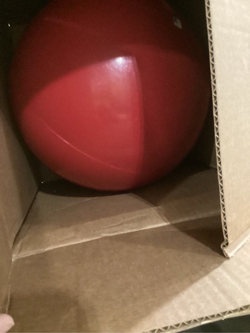 Condition photo showing Good Condition for jolly pets push-n-play ball dog toy, 14 inches/extra-large, red all breed sizes 14 inches/ extra-large red