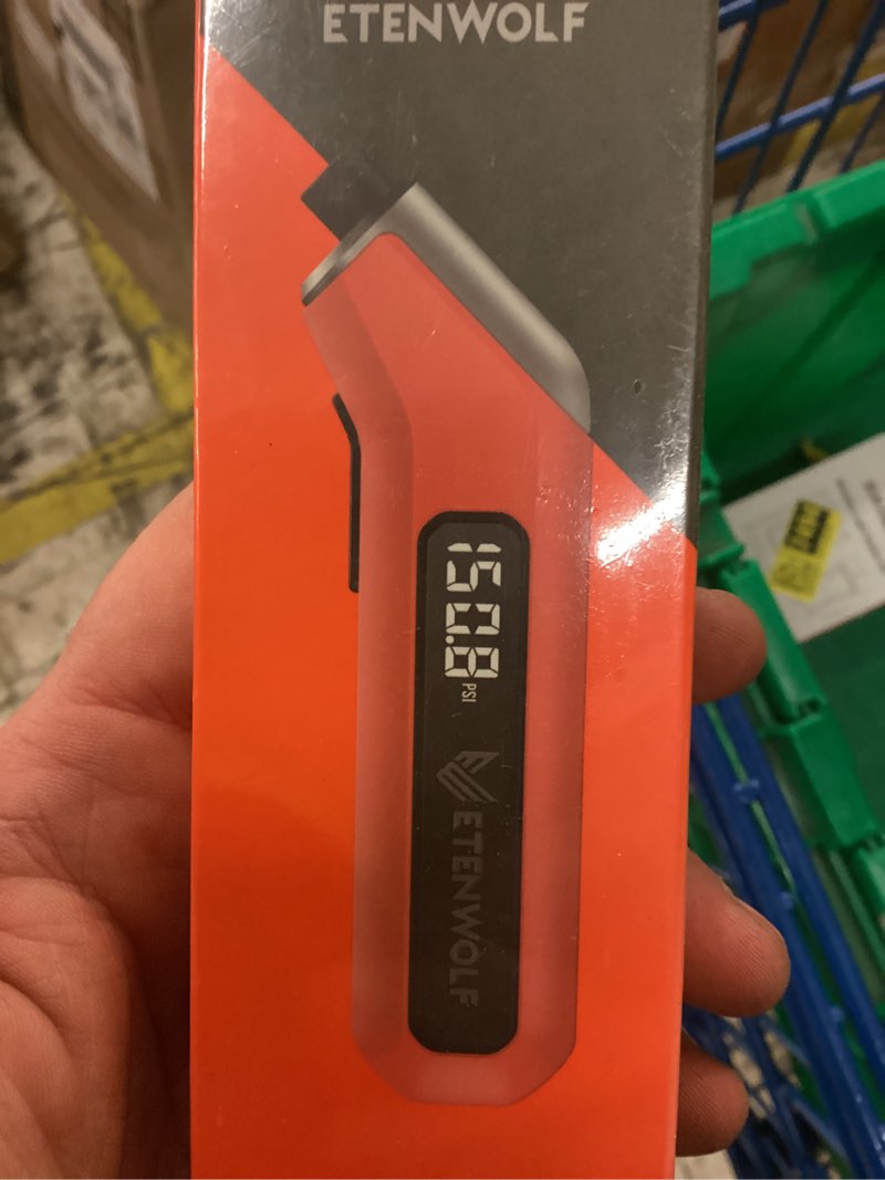 Condition photo showing New/Like New for etenwolf t300 plus tire pressure gauge 200 psi, digital tire gauge with bright led display, tire gauges for tire pressure with presta valve adaptor (vivid orange)