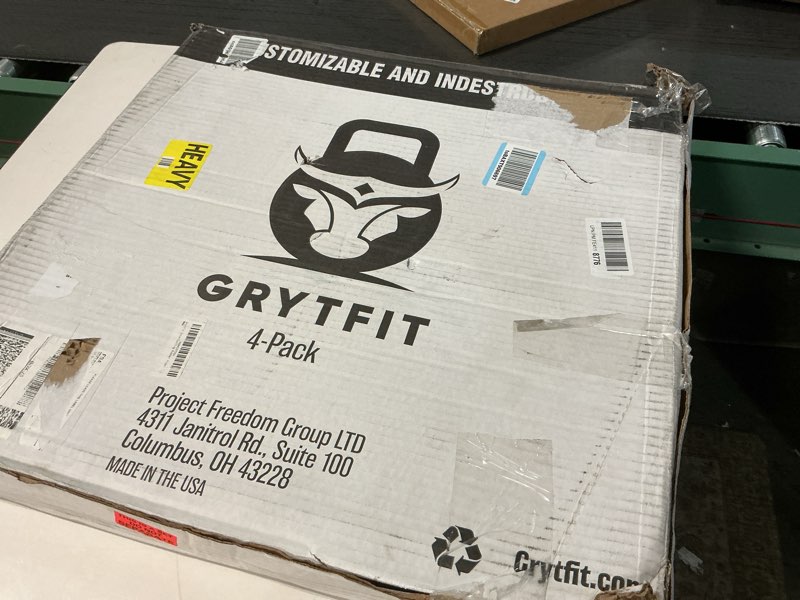 Condition photo showing Good Condition for Grytfit Interlocking Rubber Floor Tiles 4-Pack 1/2" Thick – Heavy Duty 100% Rubber Flooring for Home Gym, Garage, Workout Room, Equipment Mats, Indoor/Outdoor, 22.5” x 22.5” Black 22.5" x 22.5" 4