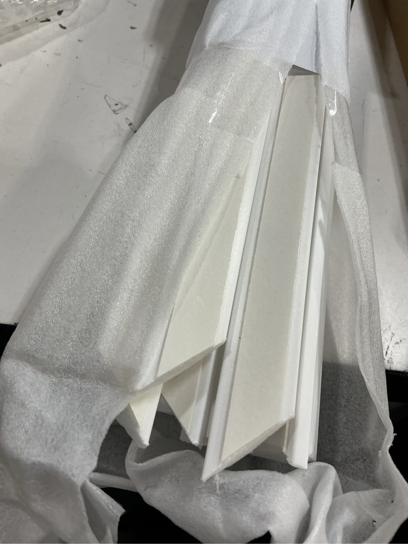 Condition photo showing Good Condition for art3d pre-cut wall molding set of 6 pcs, ready-to-assemble wainscoting panels for interior wall décor living room bedroom accent wall - installed with glue, 3 top 3 bottom
