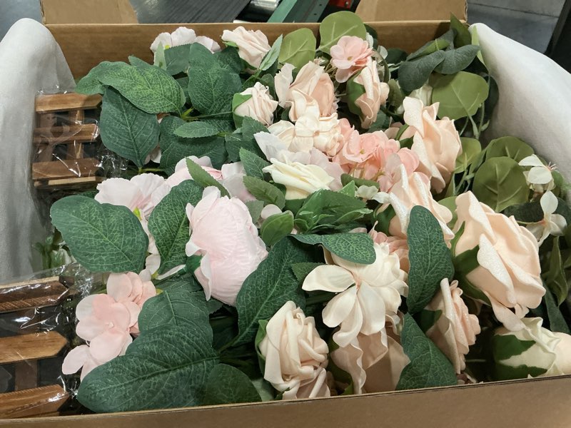 Condition photo showing Good Condition for Ling's moment 17.5" Tall Standing Artificial Flowers Arrangements 4 pcs Wedding Aisle Runner Chair Decorations Blush & Pink Centerpieces for Ceremony Reception Rose Floral Party Outdoor Pk-growing Blush