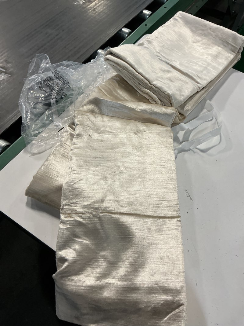 Condition photo showing As Is for luster velvet room darkening curtain - single panel, champagne, 48x108